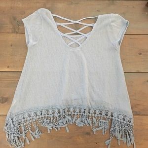 Light Blue Short Sleeve Top